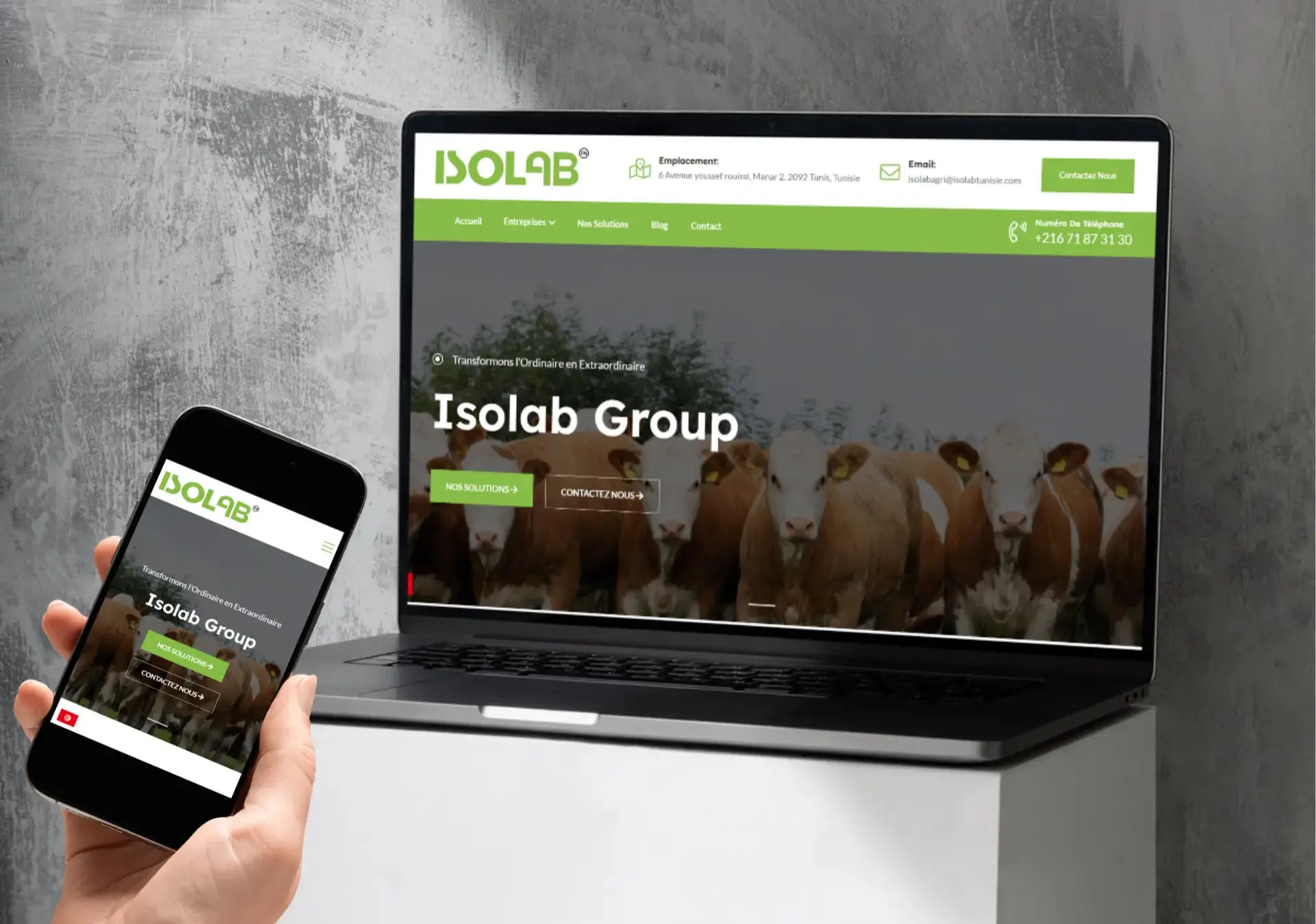 ISOLAB Group - projet digital réalisé par THE ROAD